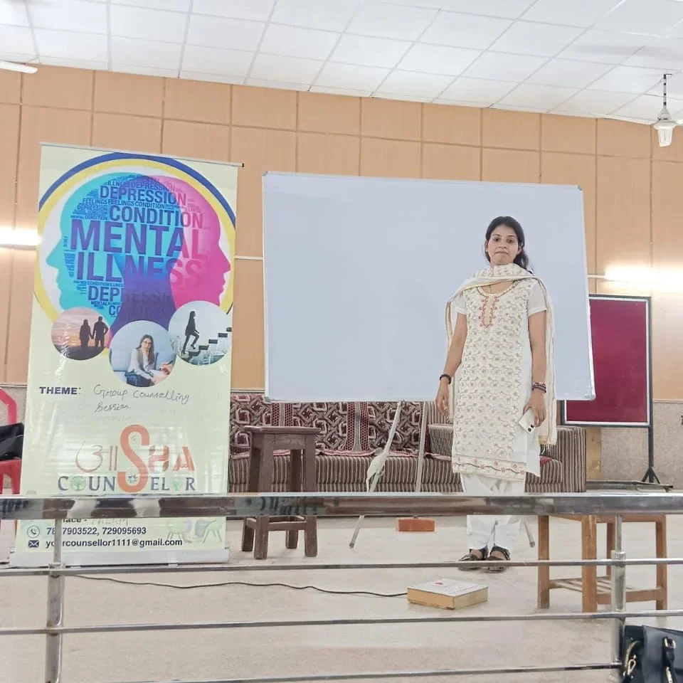 Students attending mental health workshop